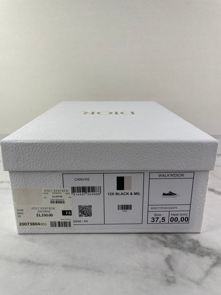 Christian Dior Walk’N’Dior Black Canvas Sneakers Size 37.5