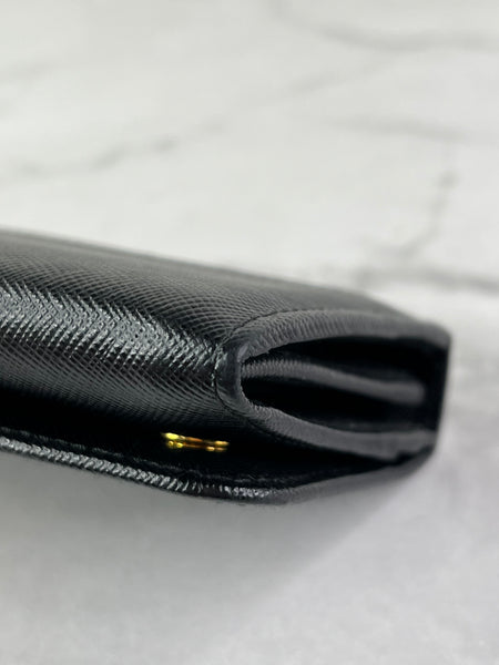 Prada Black Saffiano Flap Wallet