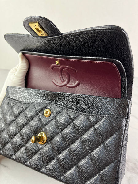 Chanel Small Black Caviar Classic Double Flap Bag
