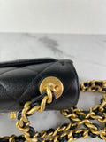 Chanel Mini Black Caviar Chunky Chain Flap Crossbody/Shoulder Bag