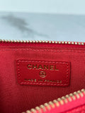 Chanel Red Caviar Quilted Classic iPhone Pouch/Wallet