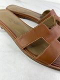 Hermes Gold (Brown) Oran Flat Sandals Size 37