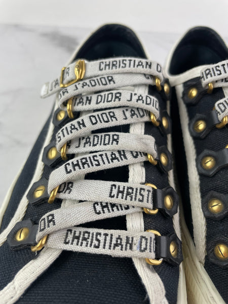 Christian Dior Walk’N’Dior Black Canvas Sneakers Size 37.5