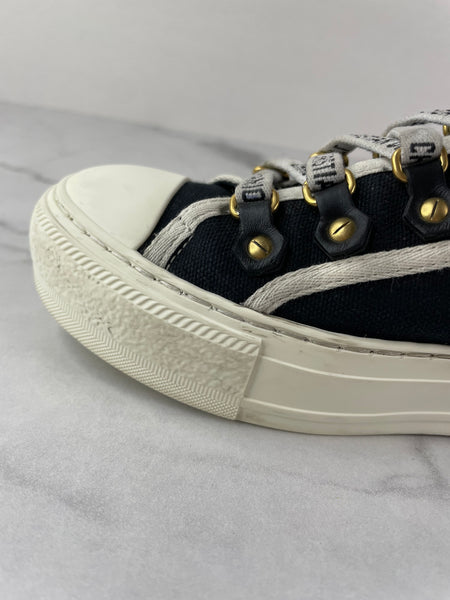 Christian Dior Walk’N’Dior Black Canvas Sneakers Size 37.5