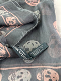 Alexander McQueen Classic Grey/Pink Silk Skull Scarf