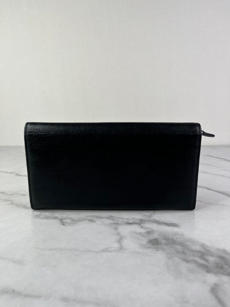 Balenciaga Black Arena Lambskin Giant 12 Silver Continental Wallet