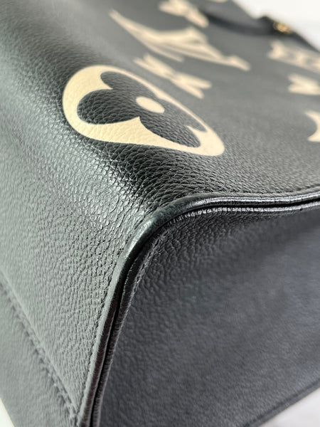 Louis Vuitton Black/Beige Monogram Empreinte Leather OnTheGo MM Shoulder Bag