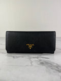 Prada Black Saffiano Flap Wallet
