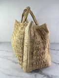 Valentino VLogo Signature Raffia Tote Bag