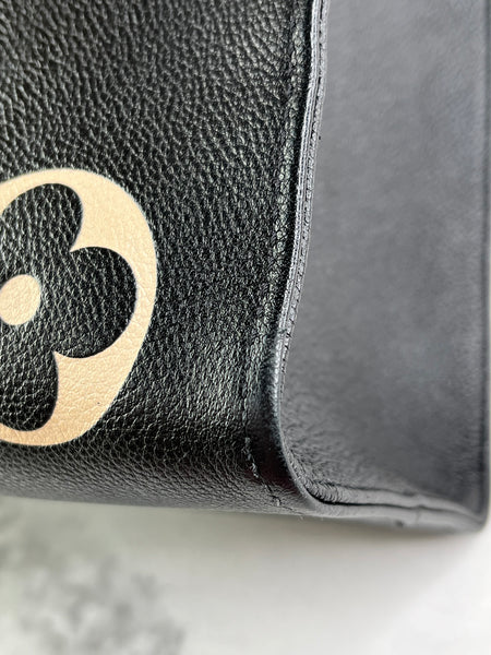 Louis Vuitton Black/Beige Monogram Empreinte Leather OnTheGo MM Shoulder Bag