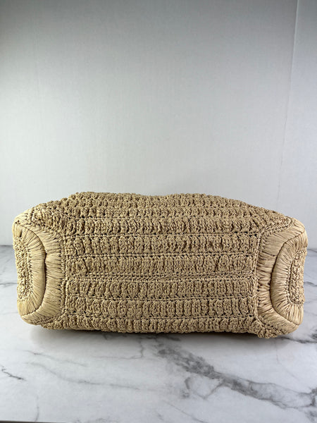 Valentino VLogo Signature Raffia Tote Bag