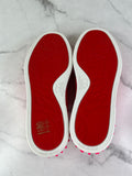 Christian Louboutin Women’s Vieira 2 Flat Pink Poupidou Suede Spike Sneakers Size 37