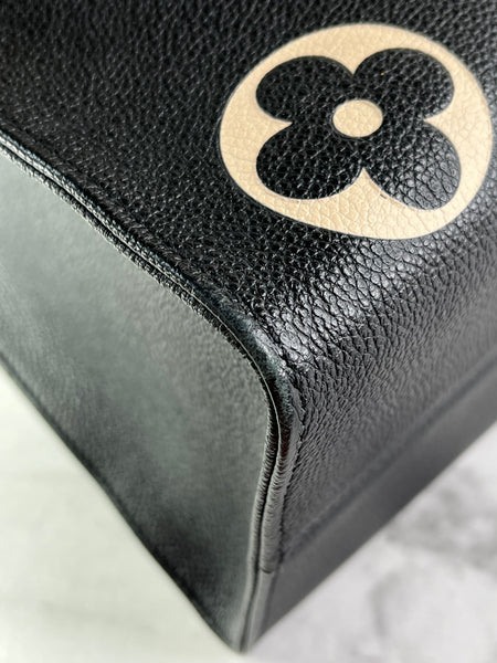 Louis Vuitton Black/Beige Monogram Empreinte Leather OnTheGo MM Shoulder Bag
