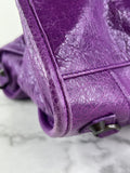 BALENCIAGA Ultraviolet Agneau Classic Hardware City Shoulder Bag