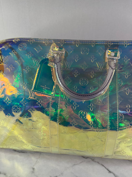Louis Vuitton PVC Monogram Keepall Bandouliere 50 Iridescent Prism