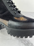 Louis Vuitton Black Monogram Laureate Platform Desert Boots Size 37