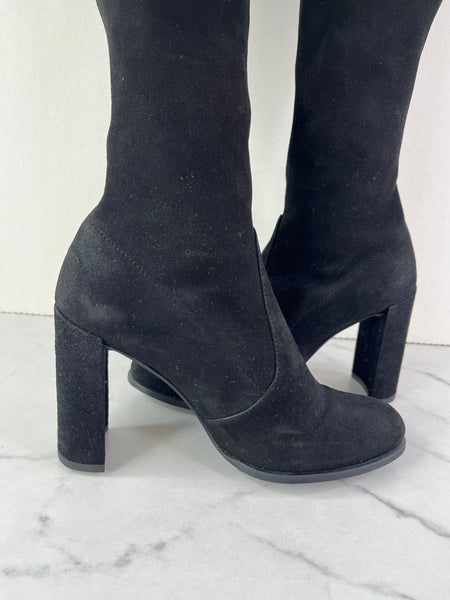 Stuart Weitzman Black Suede Hiline Over The Knee Boots Size 6