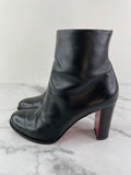 CHRISTIAN LOUBOUTIN Black Leather Adox 85 Ankle Boots Size 38.5