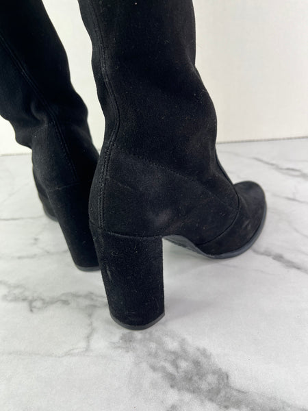 Stuart Weitzman Black Suede Hiline Over The Knee Boots Size 6