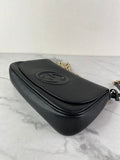 Gucci Black Pebbled Leather Soho Chain Flap Shoulder Bag