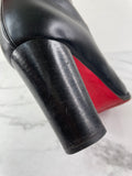 CHRISTIAN LOUBOUTIN Black Leather Adox 85 Ankle Boots Size 38.5