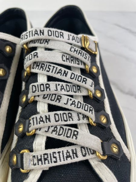 Christian Dior Walk’N’Dior Black Canvas Sneakers Size 37.5
