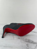 CHRISTIAN LOUBOUTIN Black Glitter Mini Simple 85 Pumps Size 36.5