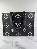 Louis Vuitton Black/Beige Monogram Empreinte Leather OnTheGo MM Shoulder Bag