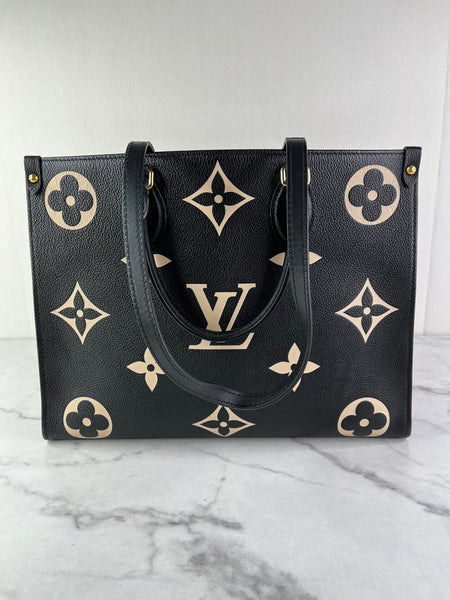 Louis Vuitton Black/Beige Monogram Empreinte Leather OnTheGo MM Shoulder Bag