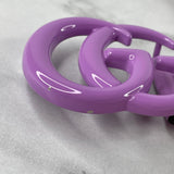 Gucci Lapis (Light Purple) Azalea Calfskin Enamel Monochrome Double G Belt Size 95/38
