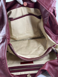 Valentino Burgundy Nuage Leather and Lace Bow Shoulder Hobo Bag