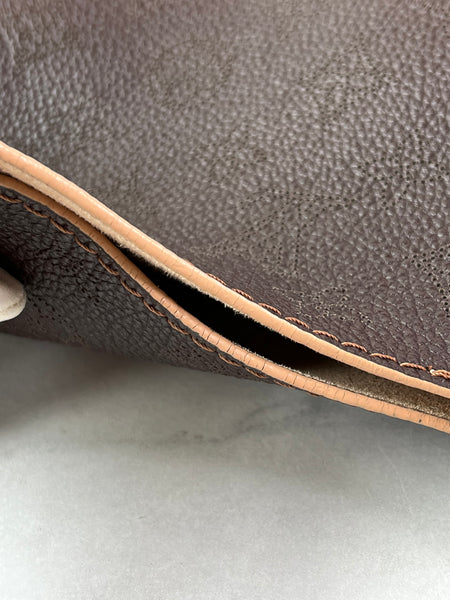 Louis Vuitton Carmel Mahina Chocolate Brown Hobo Shoulder Bag