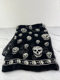 Alexander McQueen Classic Black/White Silk Skull Scarf