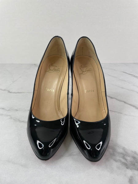 CHRISTIAN LOUBOUTIN Black Patent Pumps Size 36.5