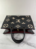 Louis Vuitton Black/Beige Monogram Empreinte Leather OnTheGo MM Shoulder Bag