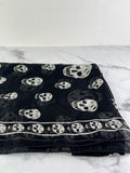 Alexander McQueen Classic Black/White Silk Skull Scarf