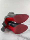 CHRISTIAN LOUBOUTIN Black Leather Adox 85 Ankle Boots Size 38.5