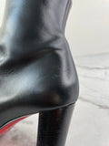 CHRISTIAN LOUBOUTIN Black Leather Adox 85 Ankle Boots Size 38.5