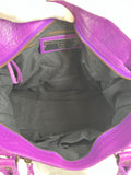 BALENCIAGA Ultraviolet Agneau Classic Hardware City Shoulder Bag
