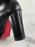 CHRISTIAN LOUBOUTIN Black Leather Adox 85 Ankle Boots Size 38.5