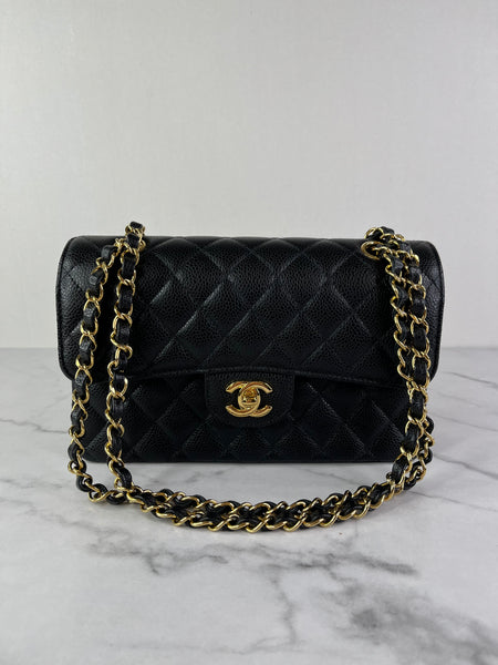 Chanel Small Black Caviar Classic Double Flap Bag