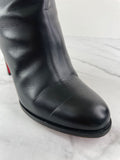 CHRISTIAN LOUBOUTIN Black Leather Adox 85 Ankle Boots Size 38.5