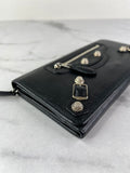 Balenciaga Black Arena Lambskin Giant 12 Silver Continental Wallet
