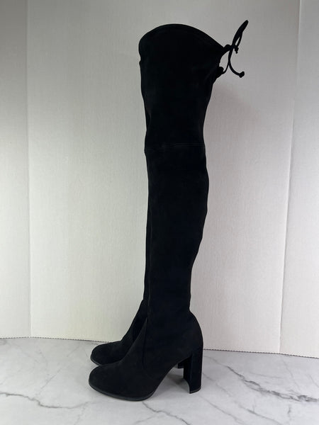 Stuart Weitzman Black Suede Hiline Over The Knee Boots Size 6