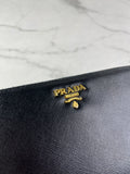 Prada Black Saffiano Zip Wallet