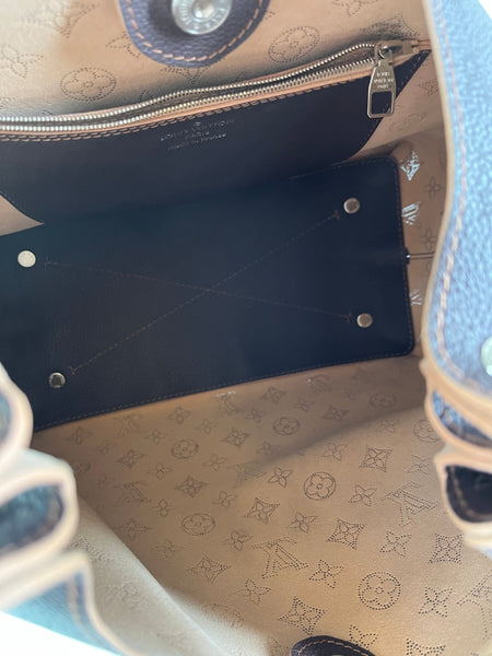 Louis Vuitton Carmel Mahina Chocolate Brown Hobo Shoulder Bag