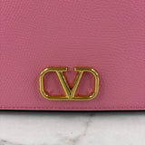 VALENTINO GARAVANI VLOGO Pink Signature leather shoulder/crossbody bag