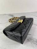 Chanel Mini Black Caviar Chunky Chain Flap Crossbody/Shoulder Bag