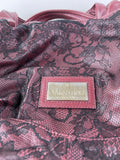 Valentino Burgundy Nuage Leather and Lace Bow Shoulder Hobo Bag