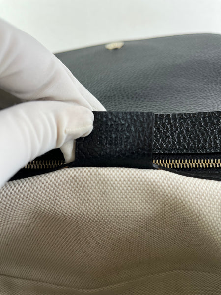 Gucci Black Pebbled Leather Soho Chain Flap Shoulder Bag